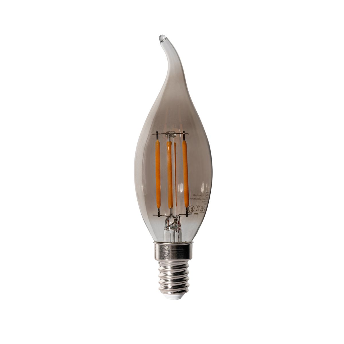 Set van 5 E14 dimbare LED lampen BXS35 smoke 4W 300 lm 2200K