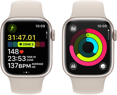 Apple Watch Series 9 GPS   Cellular 45mm Starlight Aluminium Case with Starlight Sport Band - M/L