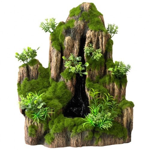 Cascata verde para decoração de aquário