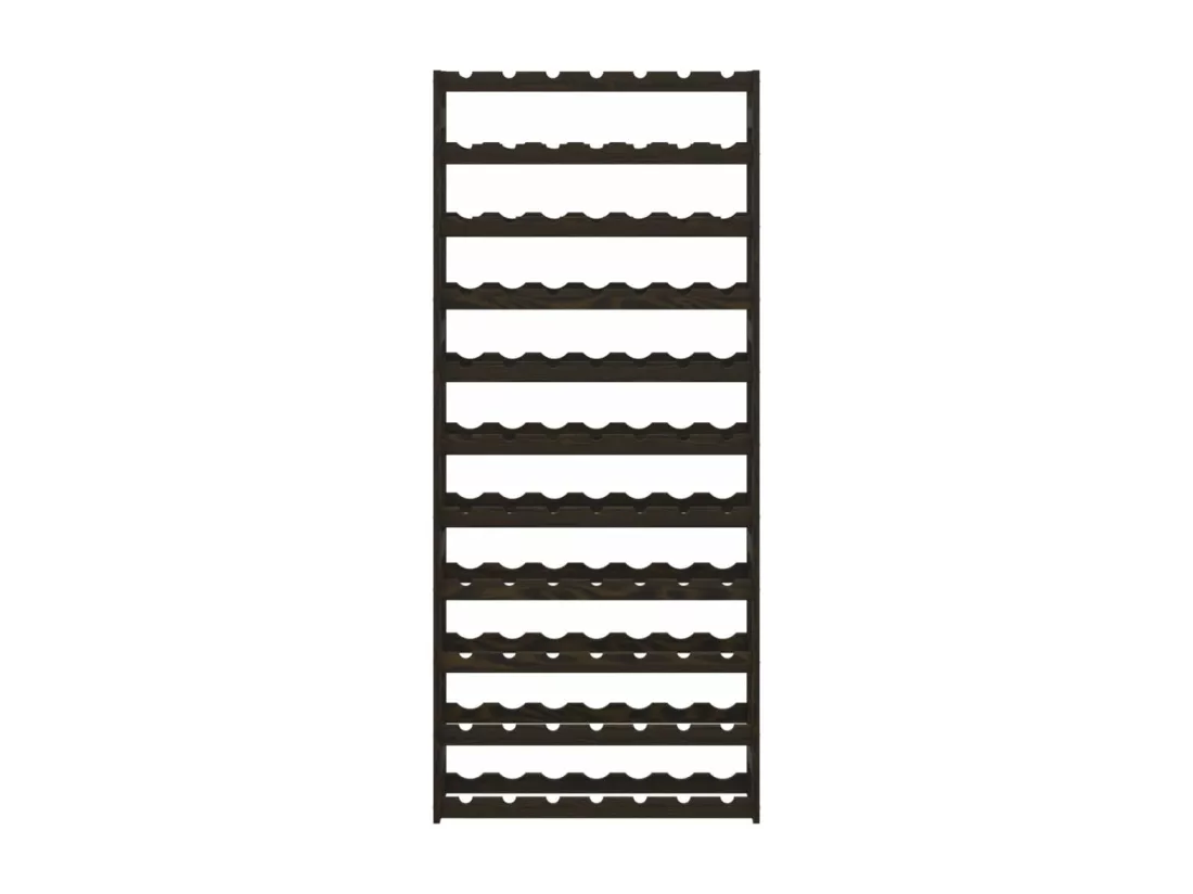 Casier à bouteilles pour 77 bouteilles noir bois pin solide