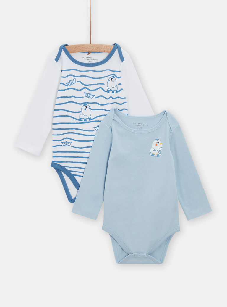 Lot de 2 body manches longues imprimés pour bébé garçon