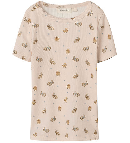 Lil' Atelier T-Shirt - Rib - NmfLavo - AOP - Morganit