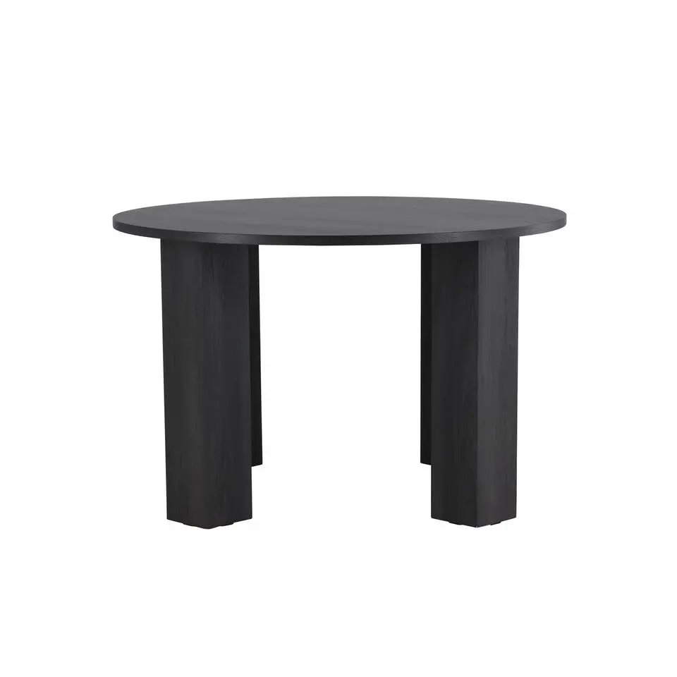 Eettafel Rond - Zwart - 120x120x75cm - Juno