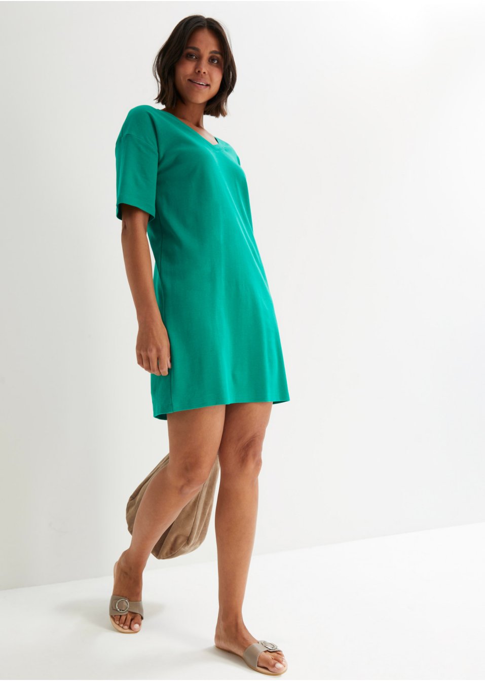Lot de 2 robes T-shirt avec décolleté en V, oversize