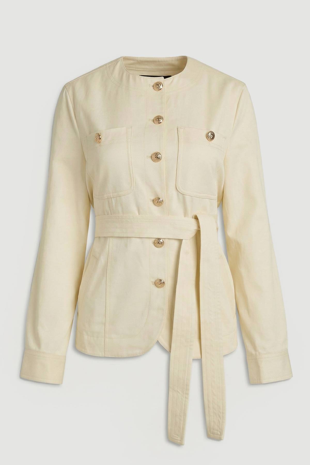 KarenMillen Chemise En Coton À Détails Boutons Utilitaires Et Ceinture À Nouer À La Taille