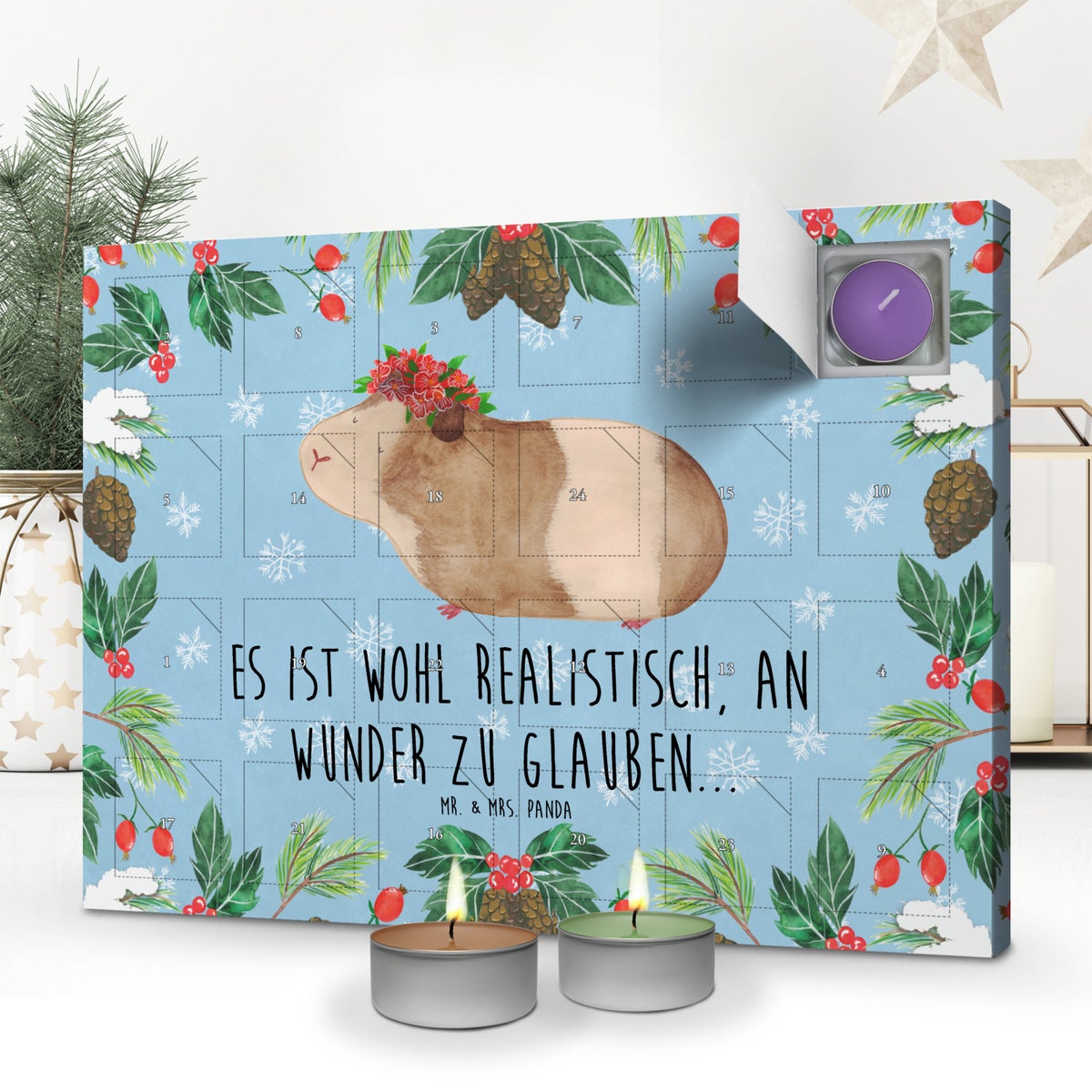 Mr. & Mrs. Panda Geurkaars Adventskalender Cavia Wijsheid - Pastelblauw