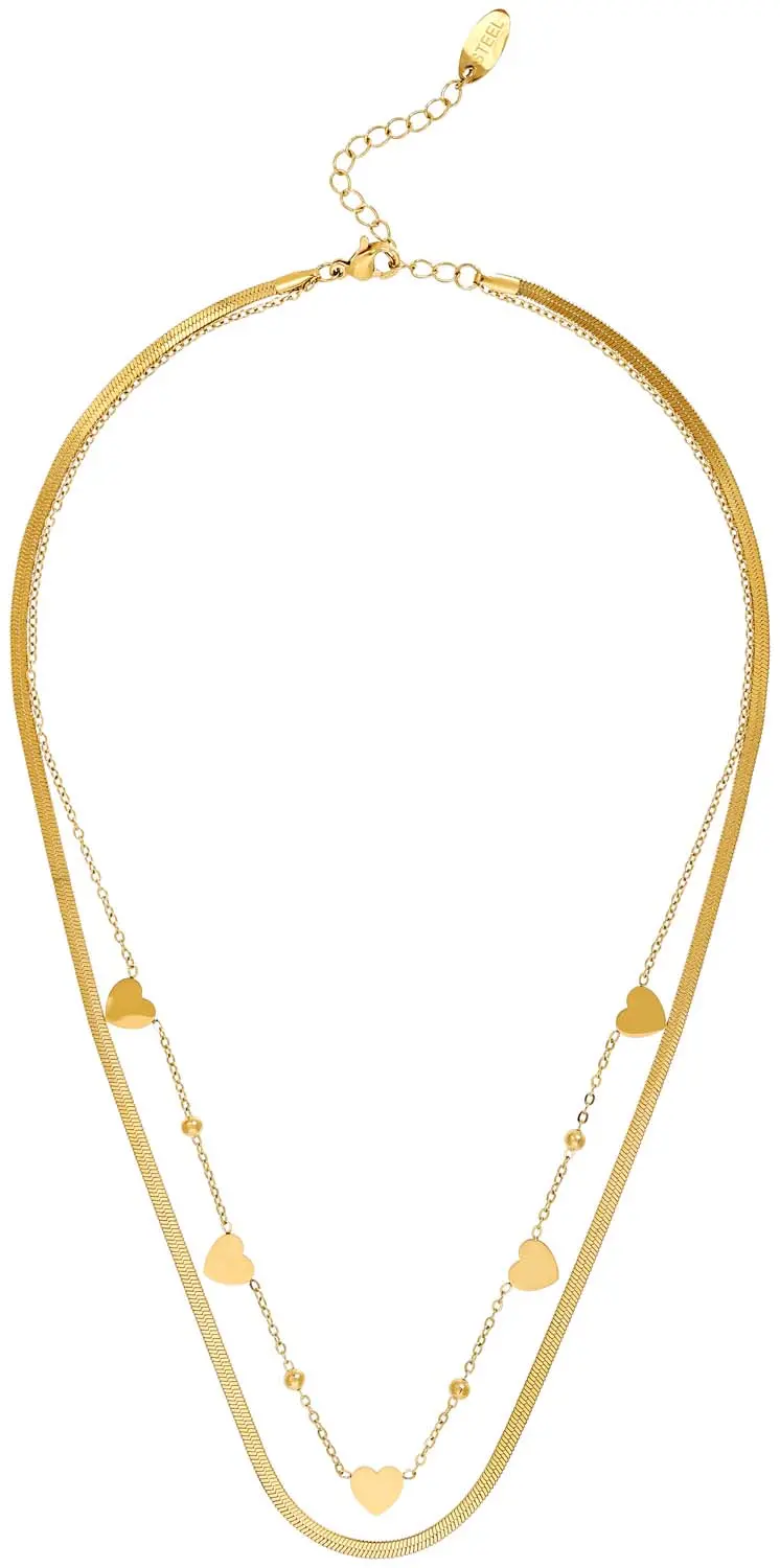 Layering Kette - Steel Hearts