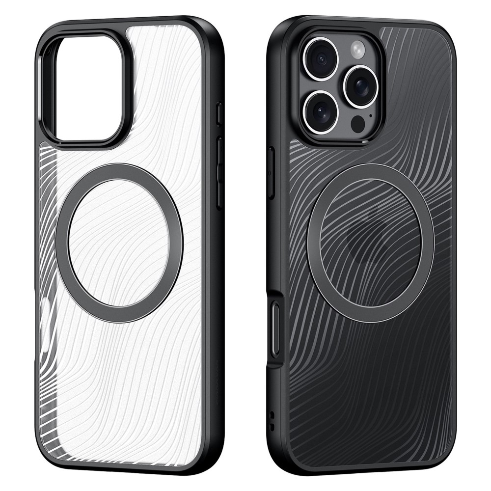 iPhone 16 Pro Max MagSafe Hybrid Hardcase Hülle TPU Bumper   Kunststoff Rückseite mit Kameraschutz - Schwarz / Transparent