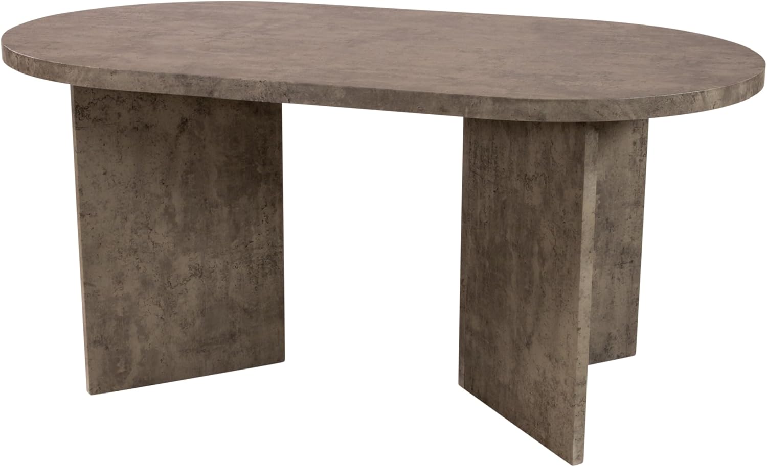 SAM Esszimmertisch Ovi | 160 x 90 cm | Holz Graue-Optik | Tischplatte 40mm | Tischbeine in V-Form | ovaler Esstisch mit geraden Kanten | Holztisch Esszimmer | Esstisch Holz
