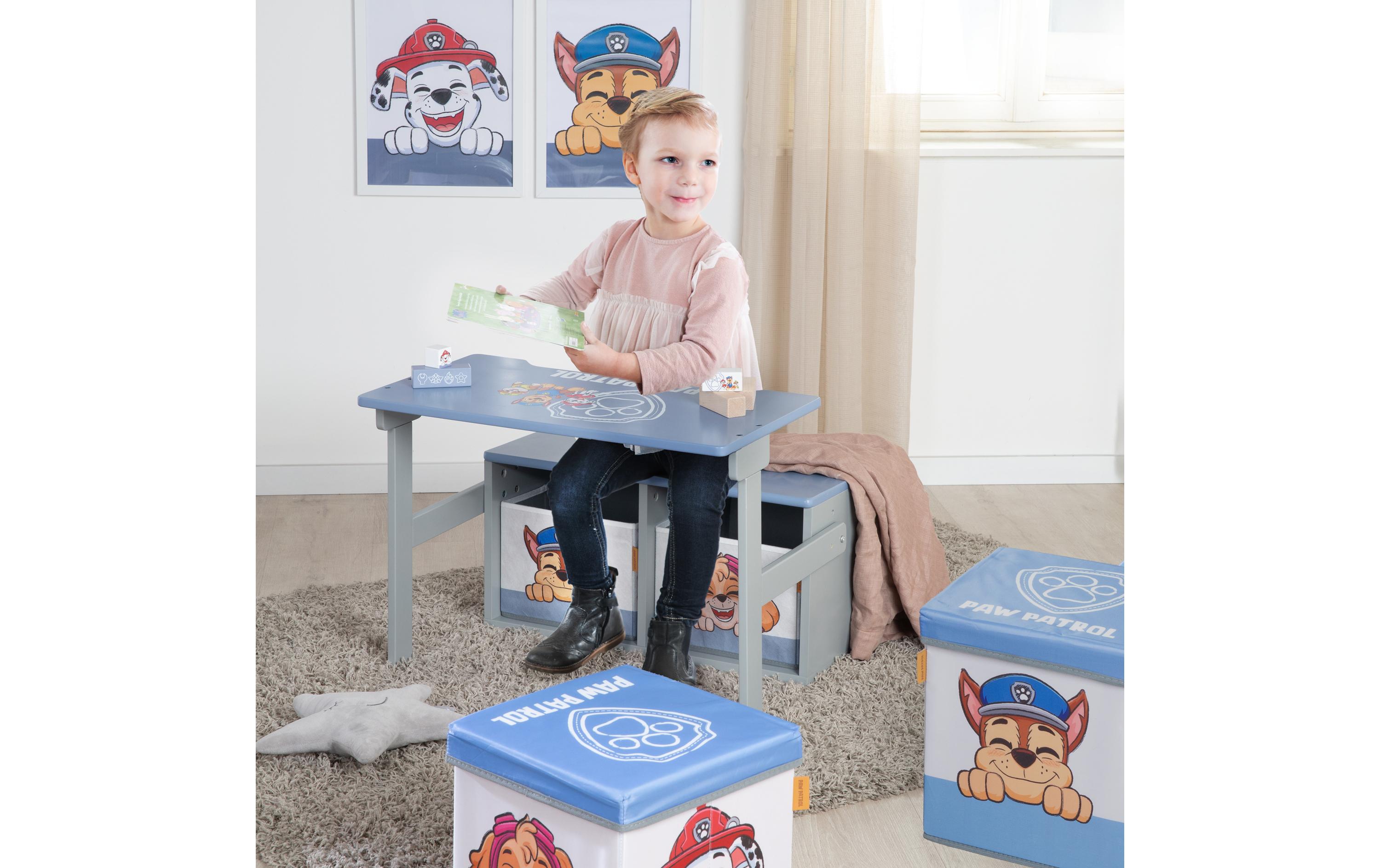 Paw Patrol klappbare Sitzbank mit BoxKlappbare Sitzbank mit Canvas Boxen