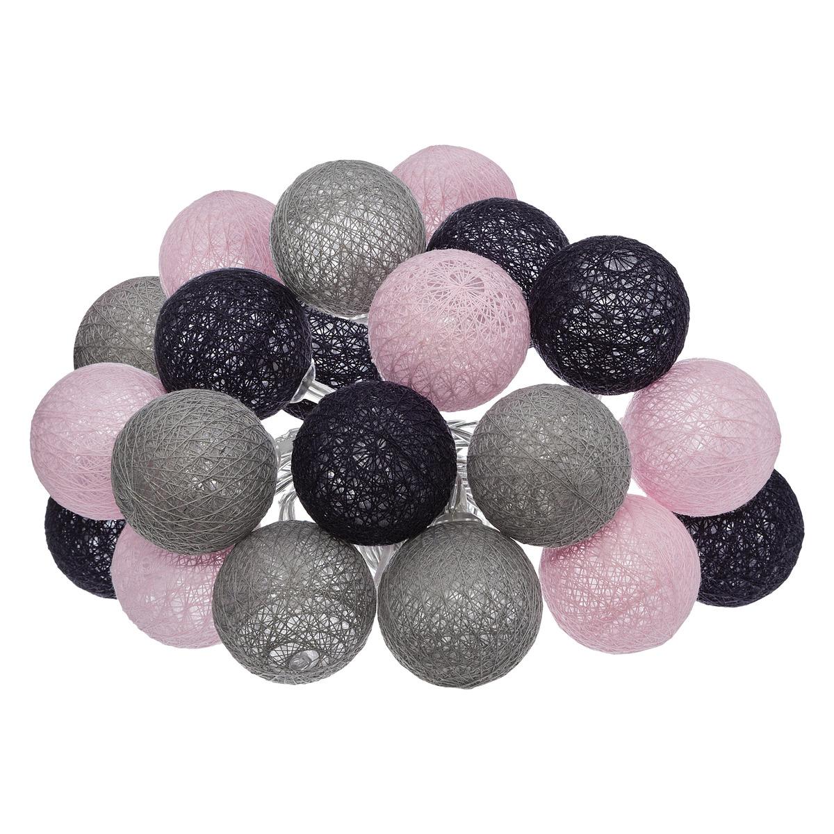 GUIRLANDE TARA SECTEUR 20 BOULES PINKY D.6CM