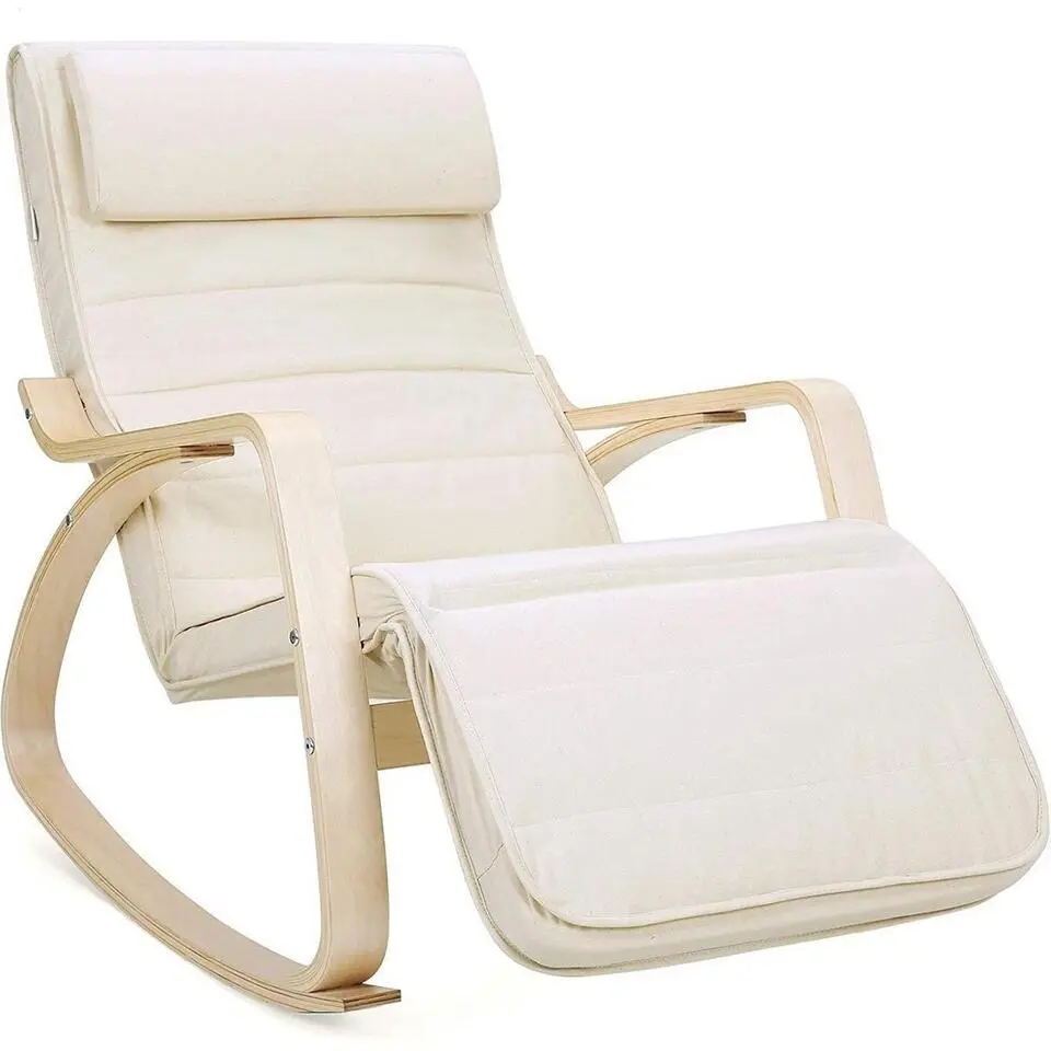Schommelstoel - Relaxstoel - Verstelbaar 5 standen - Beige