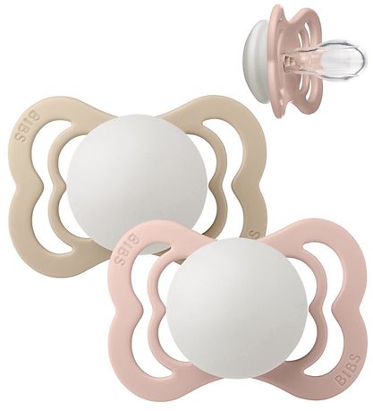BIBS Supreme Glow Sutter - Str. 1 - 2-pak - Symmetrisk - Blåsh/V