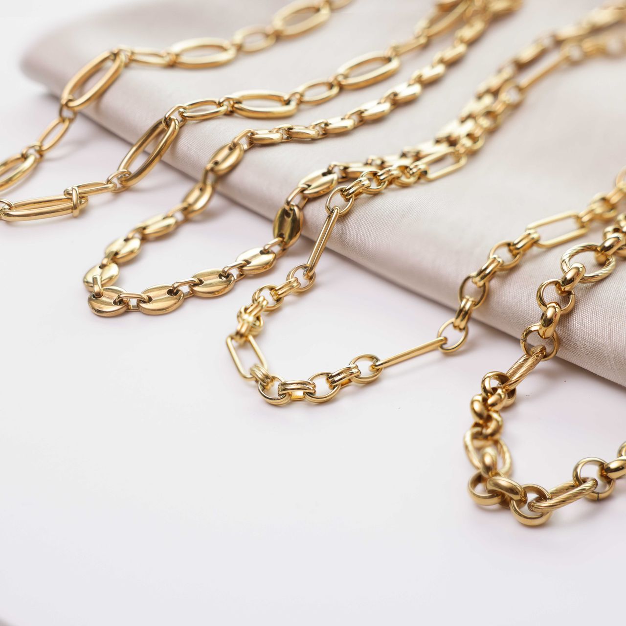 Stalen 18 karaat goldplated ketting Nadege