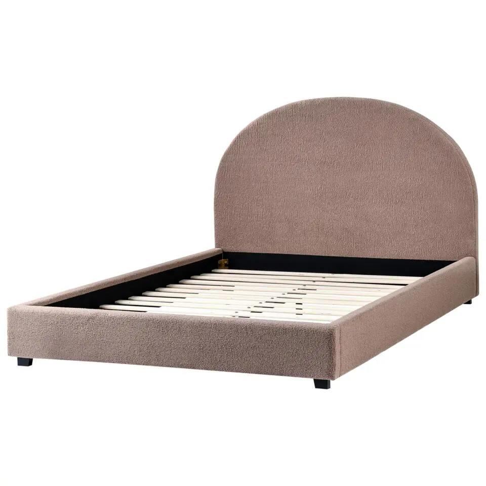 VAUCLUSE - Tweepersoonsbed - Taupe - 140 x 200 cm - Bouclé