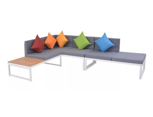 LES TENDANCES - Salon extérieur Salon de jardin-blanc-6 places-128x66x65-124342