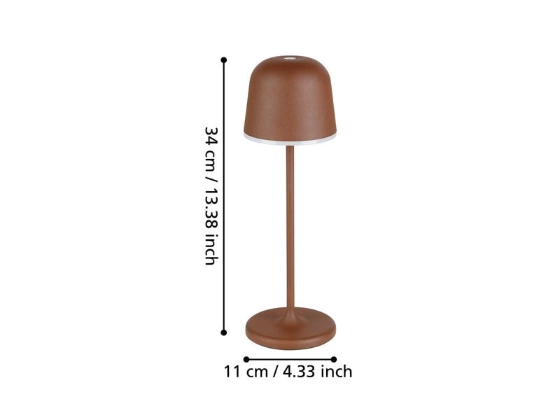 EGLO Leuchten Akku-Tischleuchte MANNERA 2.2W, 34 cm, Rostbr Tischleuchte