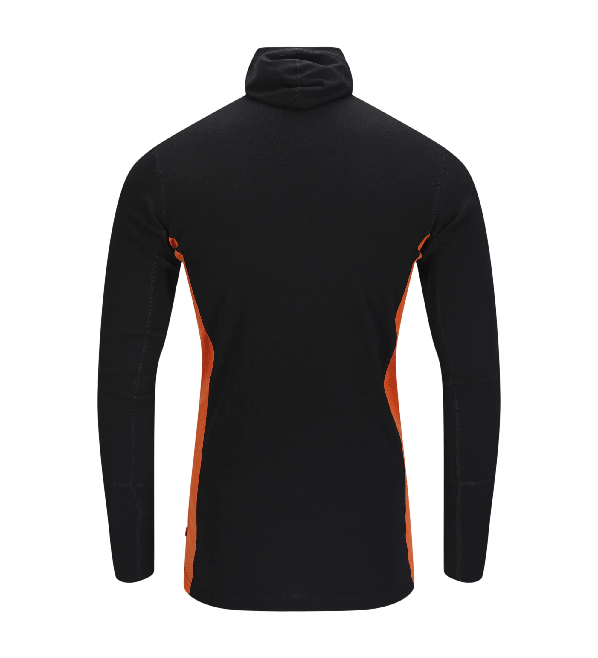 Aclima Men's WarmWool Hoodsweater with Zip Jet Black/Corsair/Gold Flame