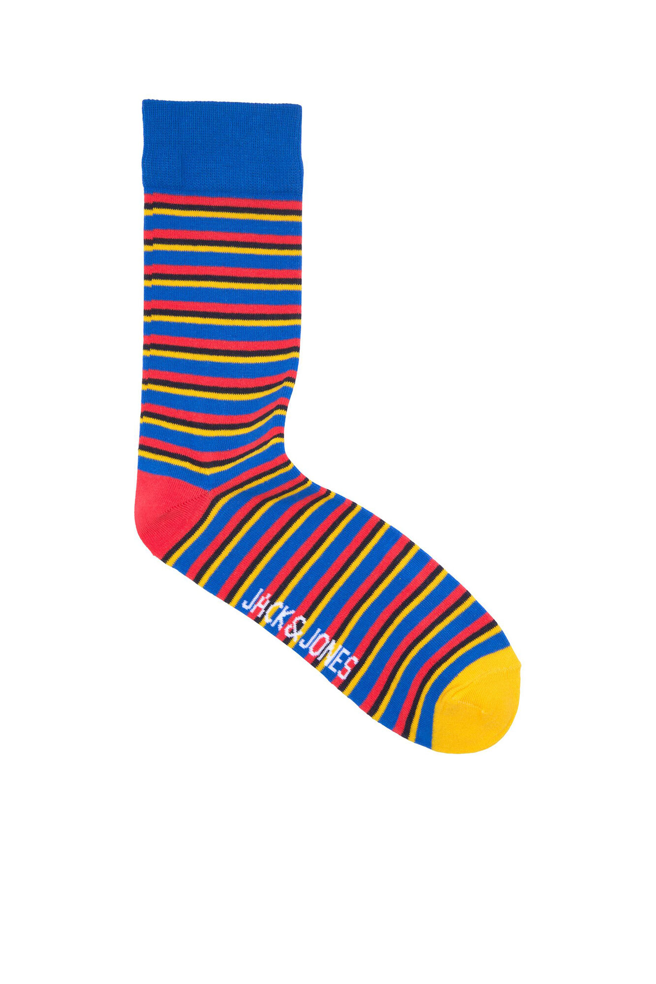 Pacote com 5 pares de meias listradas - azul médio