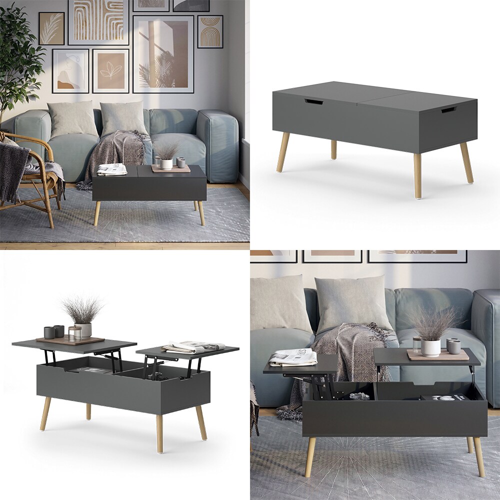 Vicco Couchtisch Riga Anthrazit 100 x 50 cm ausziehbar Wohnzimmer