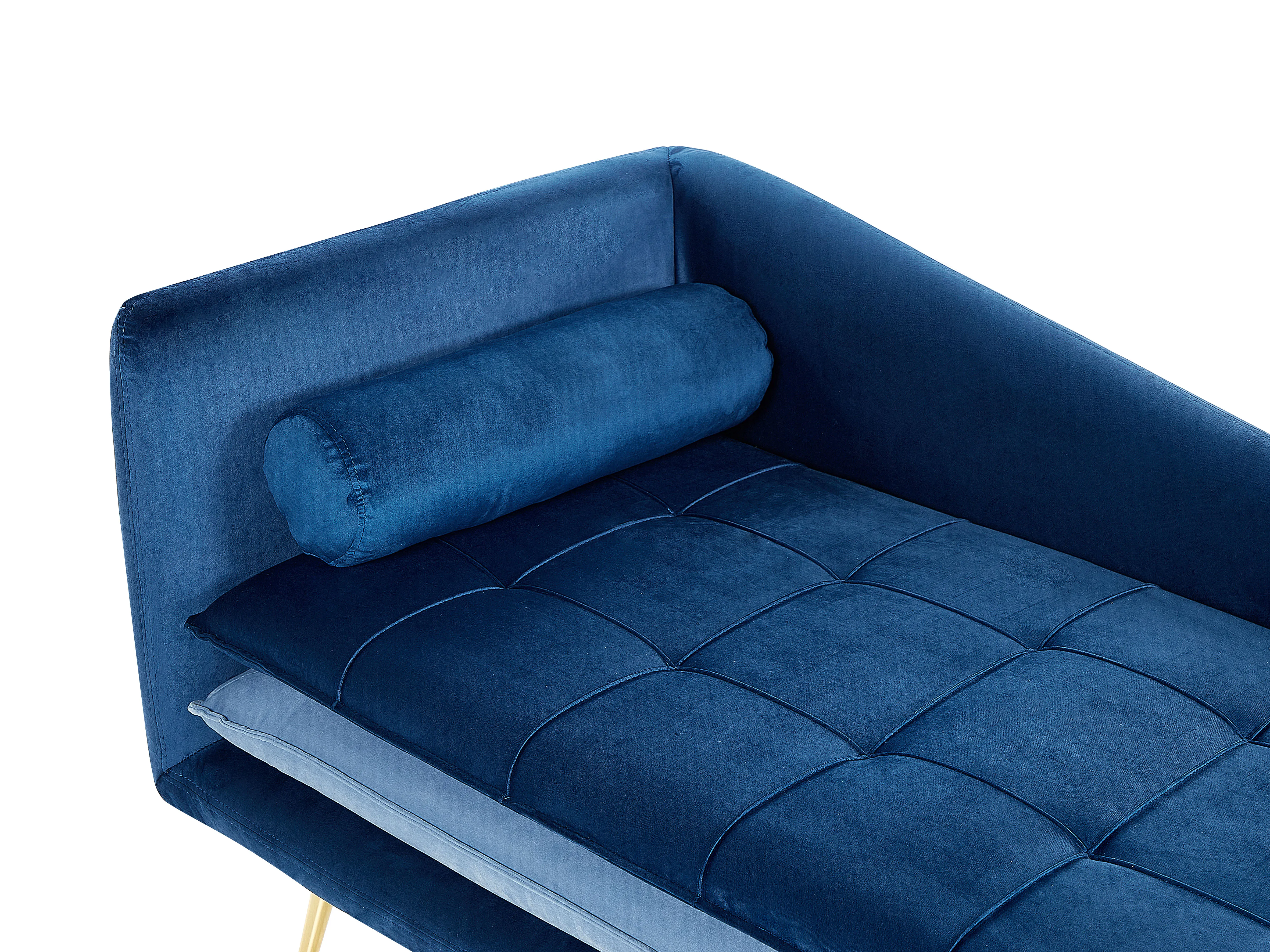 Linkszijdige chaise longue GONESSE Fluweel Blauw