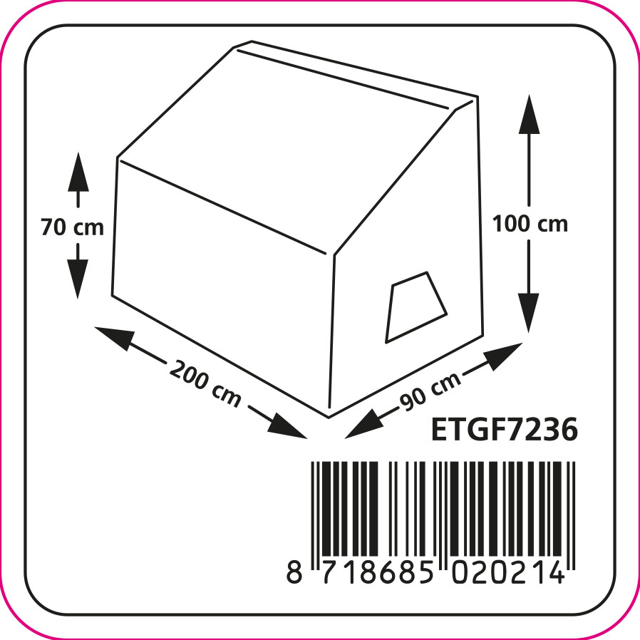 Eurotrail Cantonic 200 x 90 x 100 cm Grey bankhoes