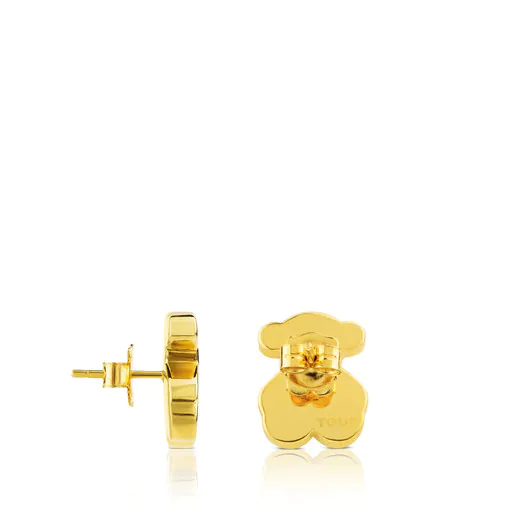 Brincos Sweet Dolls com pequeno motivo de urso dourado