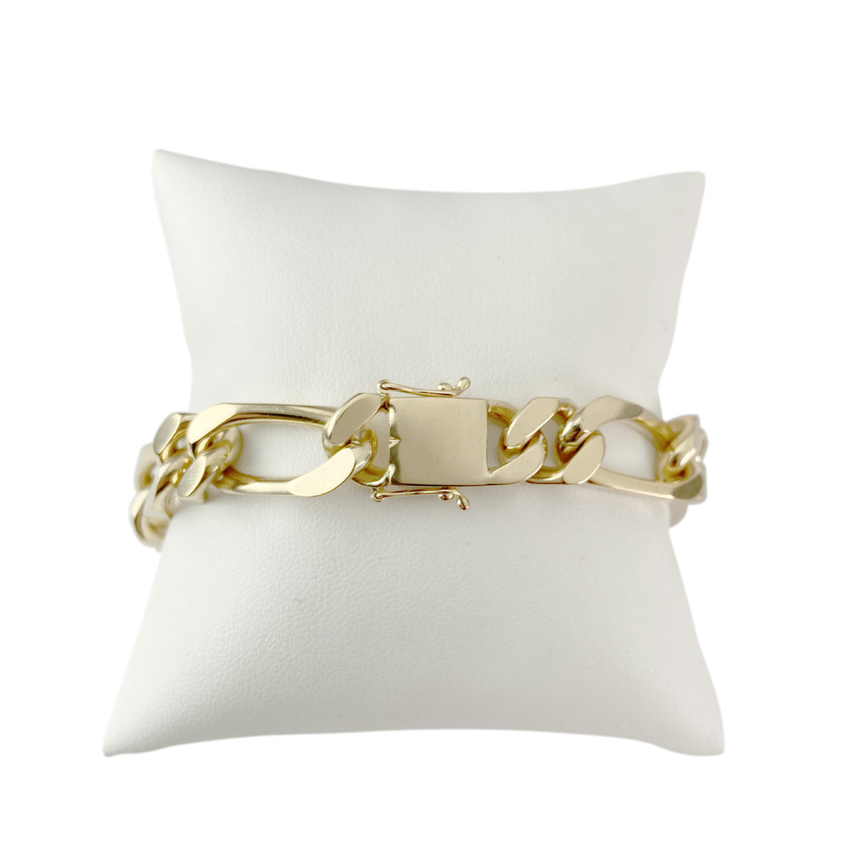 Bracelet d'occasion or 750 jaune maille cheval alternée 19,5 cm