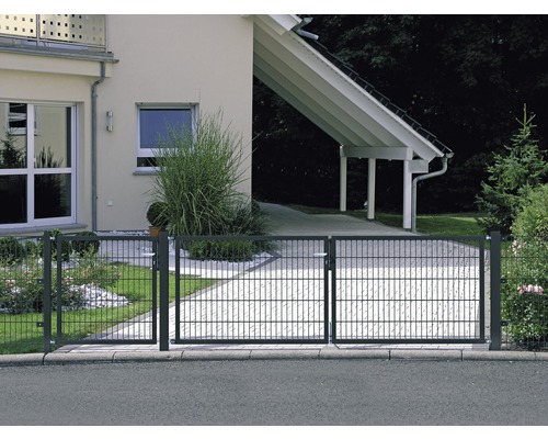 ALBERTS Flexo 100 x 100 cm enkele poort met metalen gaaspanelen, inclusief palen van 6 x 6 cm, antraciet