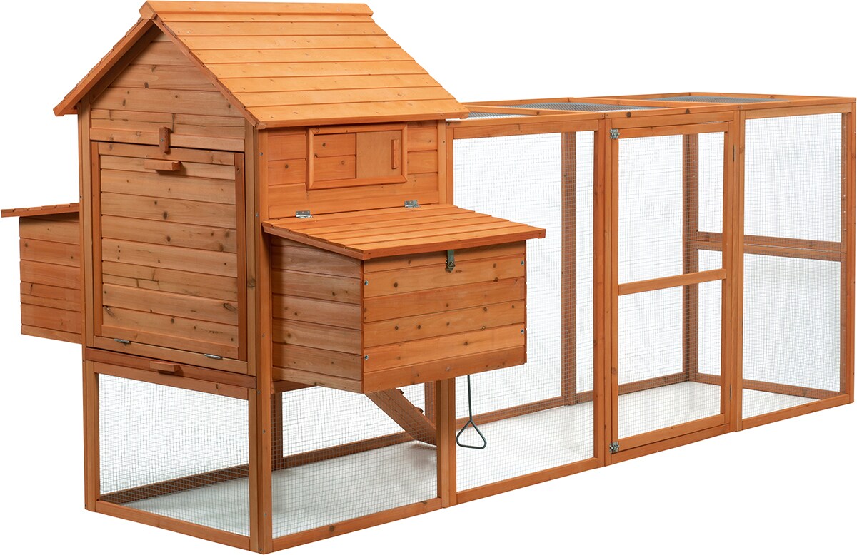MyAnimal Hühnerstall XXL für 8 Hühner MH-22, Hühnerhaus mit zwei Nistkästen, Auslauf, zwei Ebenen (Braun 2.0)