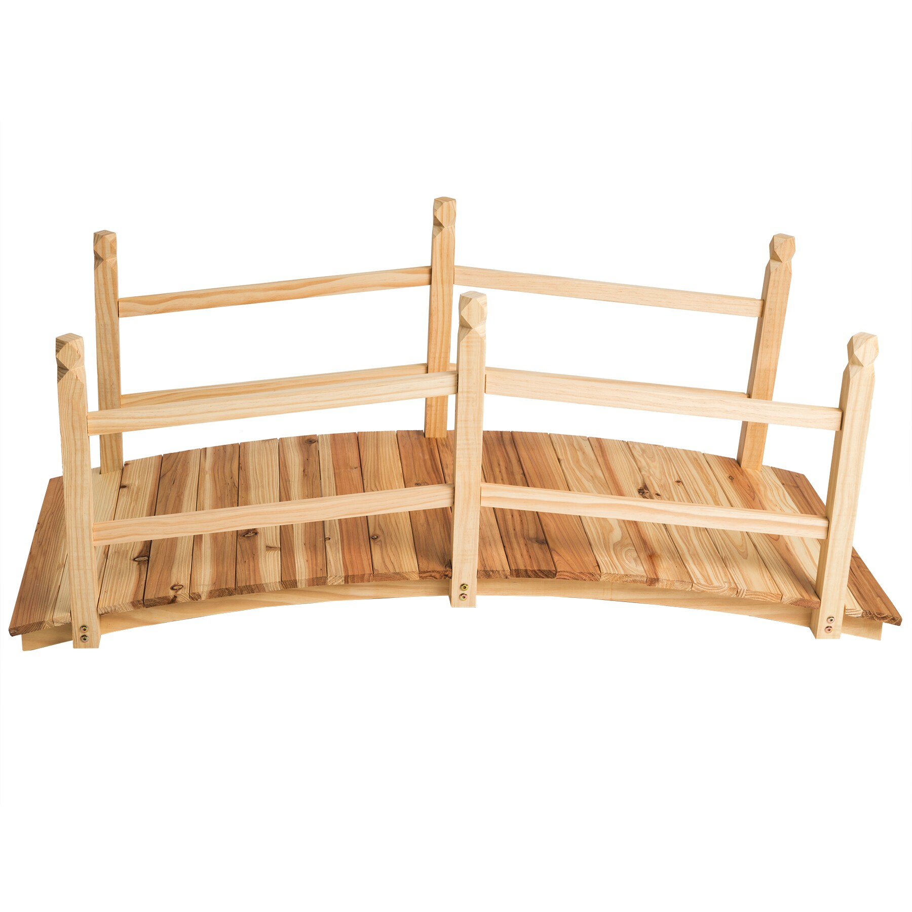tectake® Gartenbrücke, aus Holz, mit Geländer, 137 x 58 x 58 cm