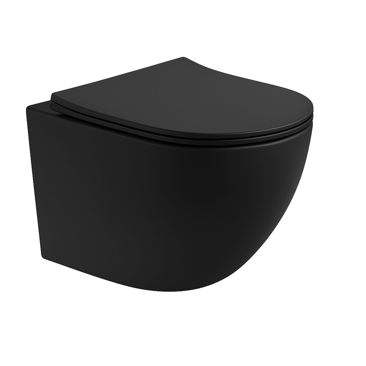 Sanigoods Cyclona compact randloos hangtoilet met tornado flush en zitting zwart mat