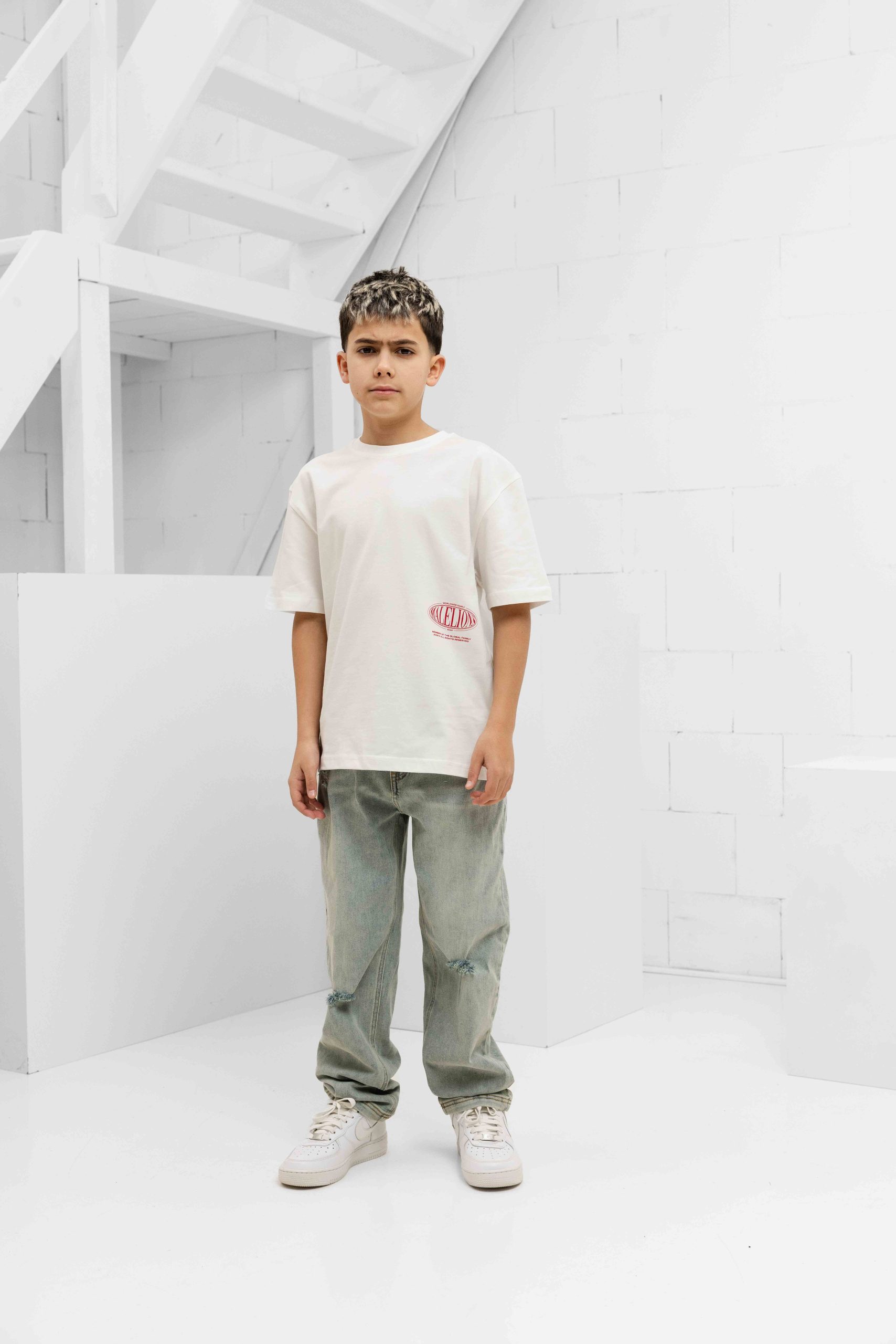 Malelions Heron T-Shirt Kids Gebroken Wit