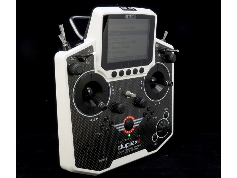 Jeti Fernsteuerung Duplex DS-12 Carbon White 2024   R9 Empf Handlicher Jeti Duplex 2.4 GHz Sender in «Special Edition» Ausführung