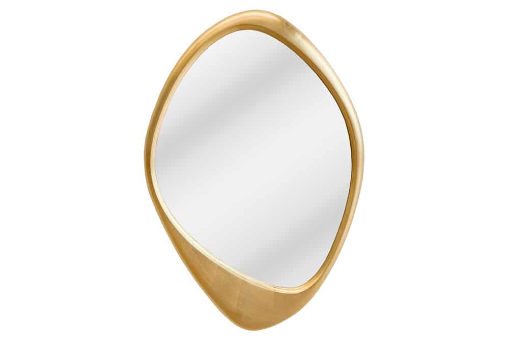 Asymmetrischer Wandspiegel ORGANIC 95cm gold flexibel aufhängbar