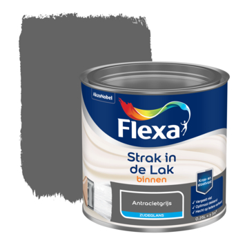 Flexa Strak in de Lak binnenlak zijdeglans antracietgrijs 250 ml