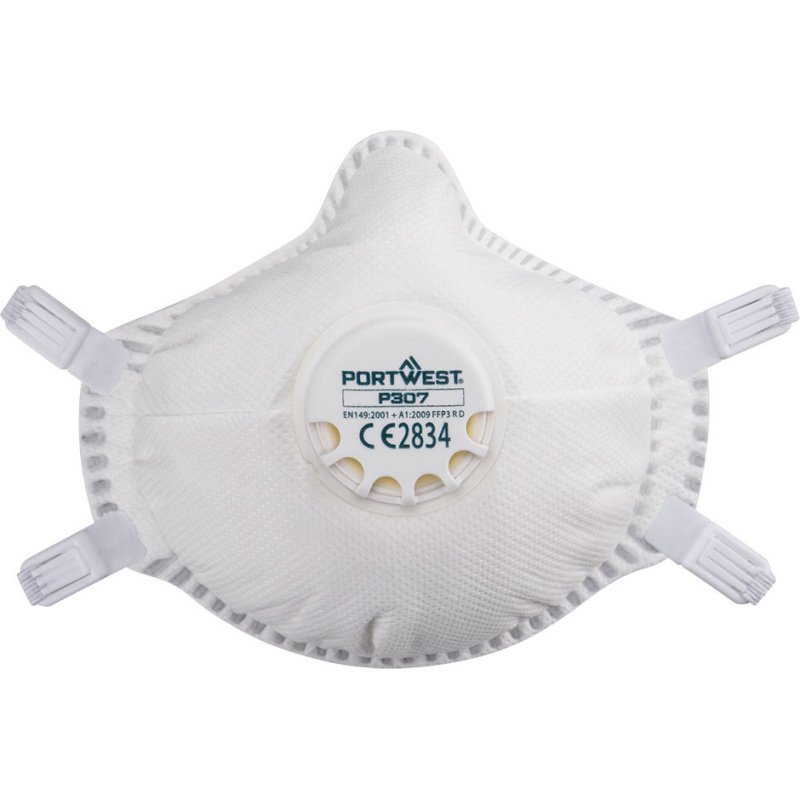 Portwest P307 Masque FFP3 Ultimate réutilisable avec valve, blanc - Lot de 5
