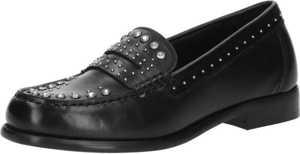 Bronx Lage Schoen in Zwart Wit Zilver Black Dames