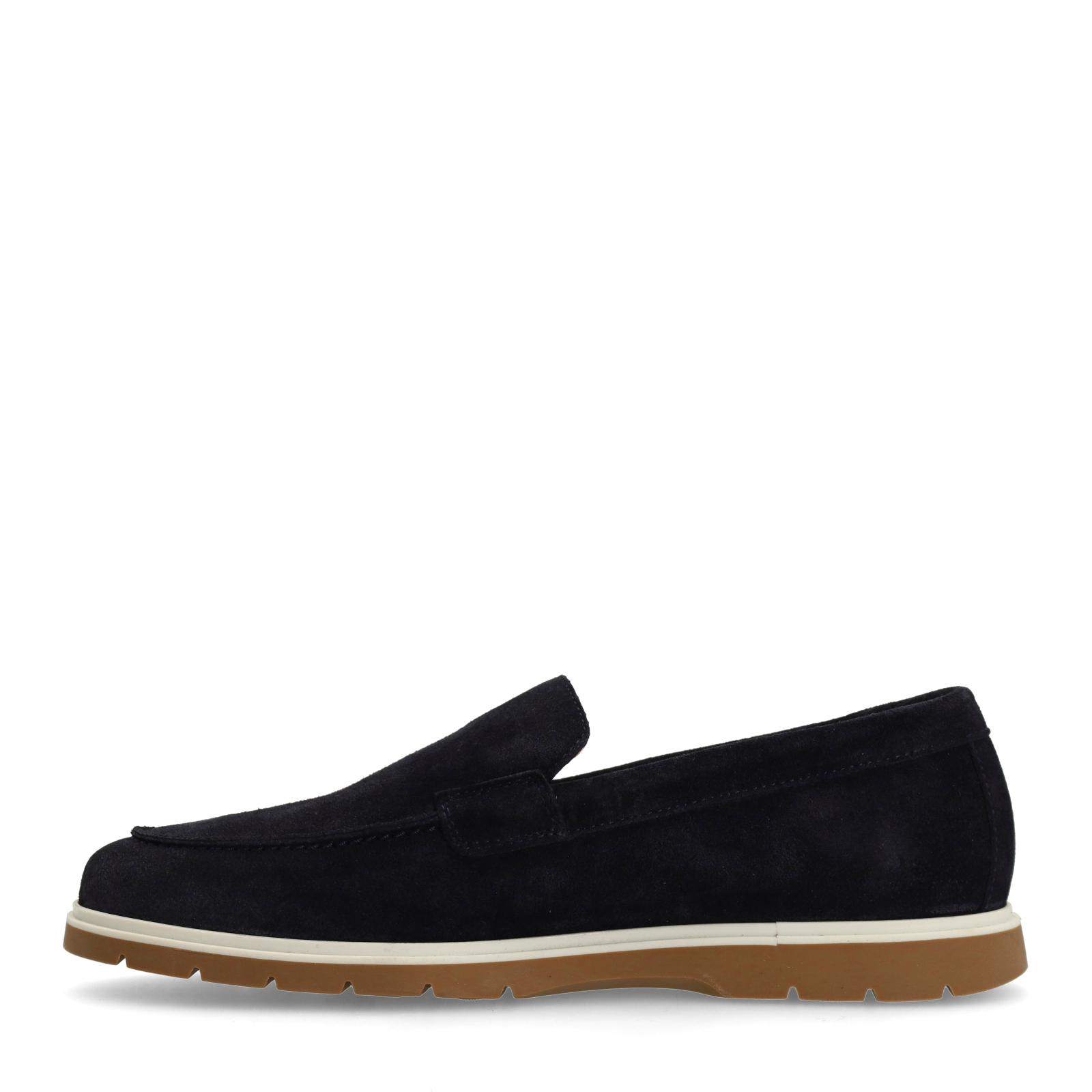 Donkerblauwe suède loafers