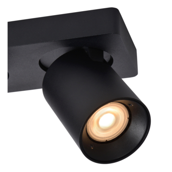 Lucide NIGEL plafondspot LED Dim to warm GU10 2200K/3000K Zwart