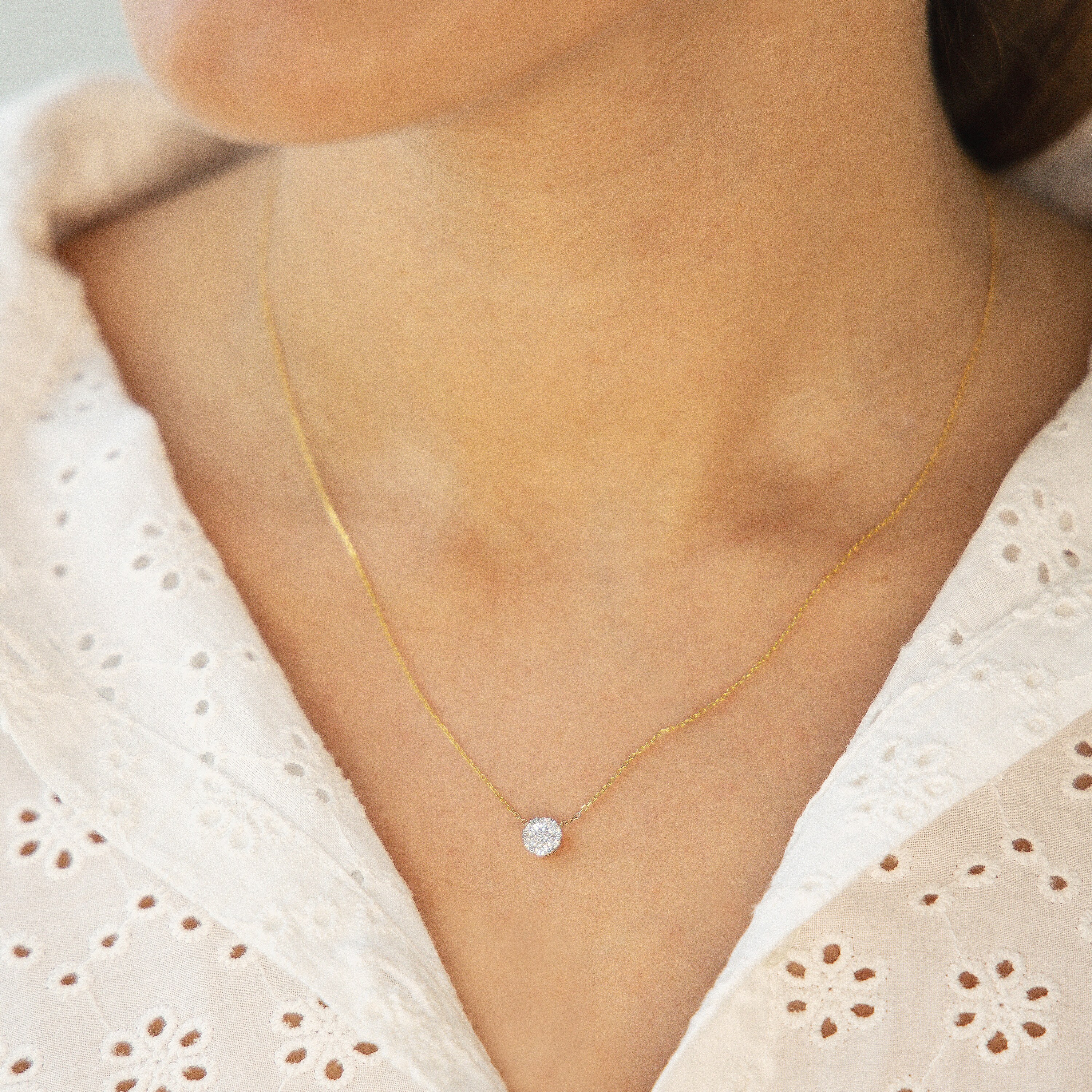 Diam Addict Halskette 585 Gelbgold mit im Labor gezüchtetem Diamanten