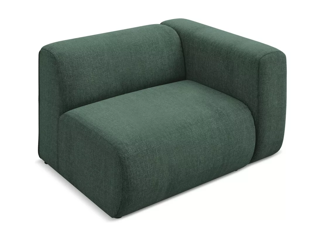 Module avec accoudoirs droit en tissu chenille - vert - EKAHI