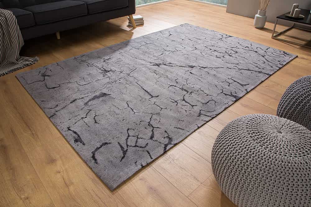 Design Teppich FIRE & EARTH 240x160cm grau Baumwolle