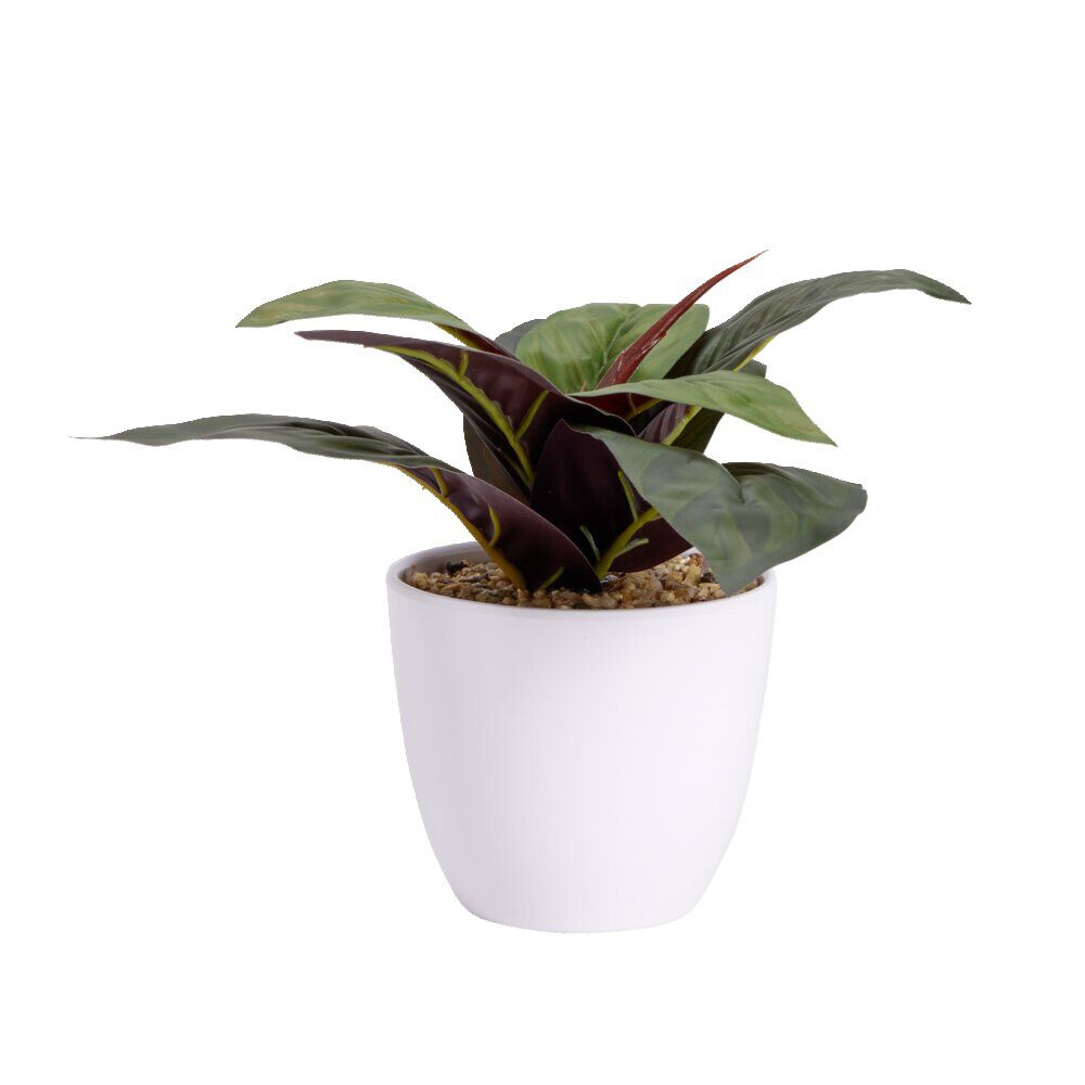 Plante verte artificielle pot blanc H20cm - 2modèles