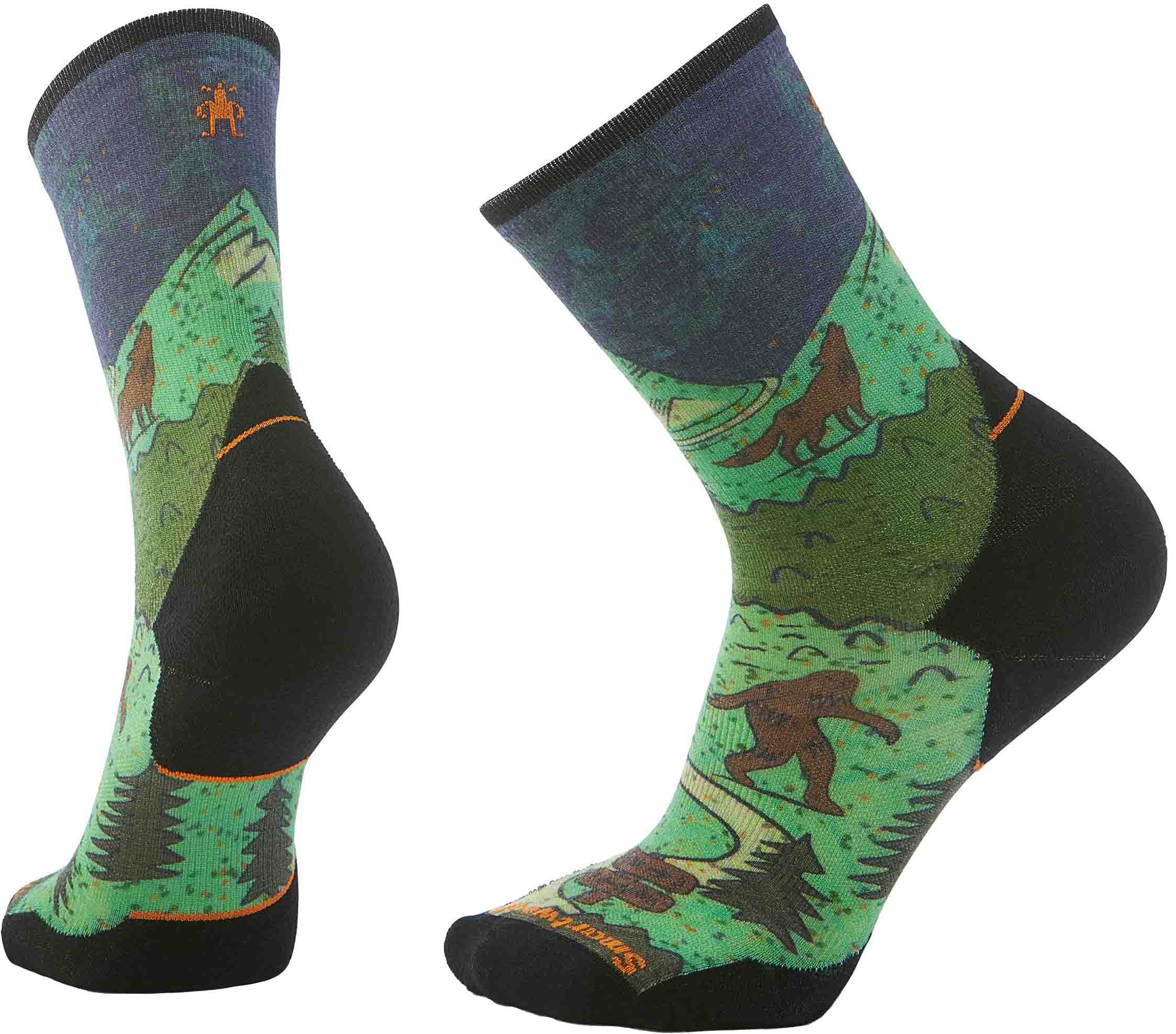 Trail Run Targeted Cushion Neature Print Crew Socks Twilight Blue