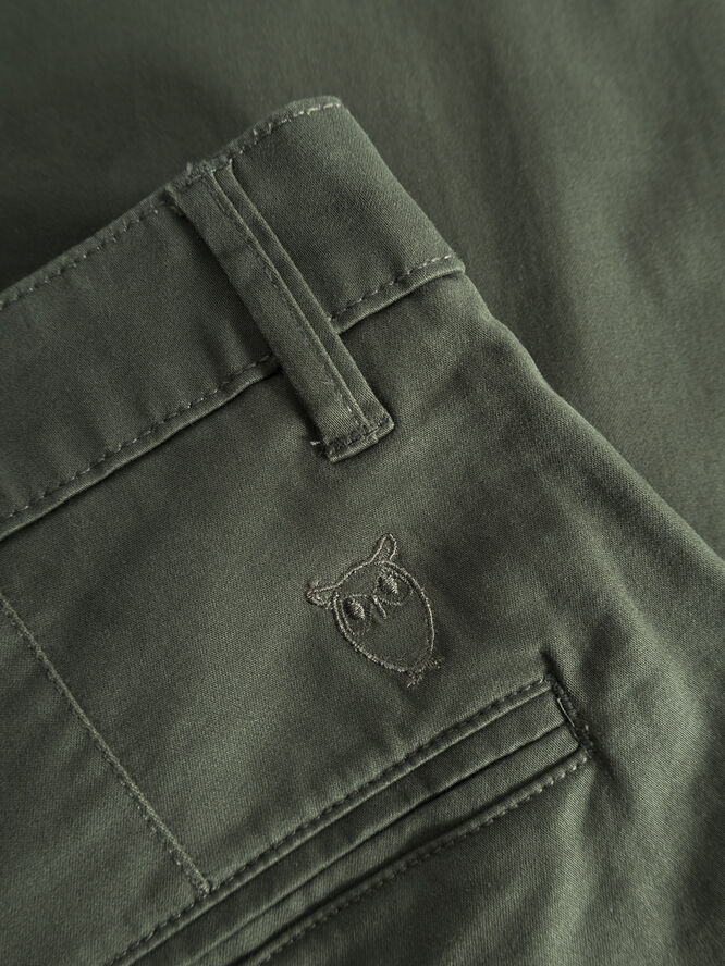 Knowledge Cotton Apparel LUCA slim twill chino pants - GOTS/Vegan Grøn
