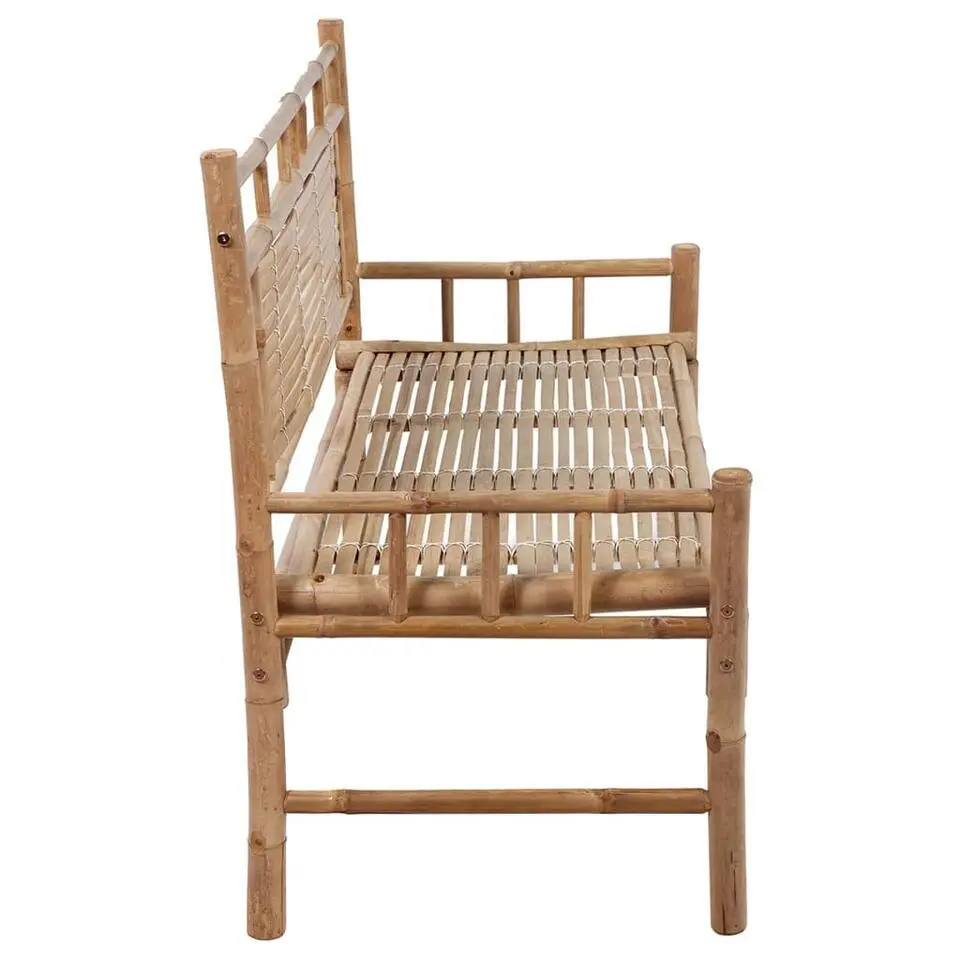 vidaXL - Tuinbank - Antraciet - Bamboe - 120 cm - Met kussen