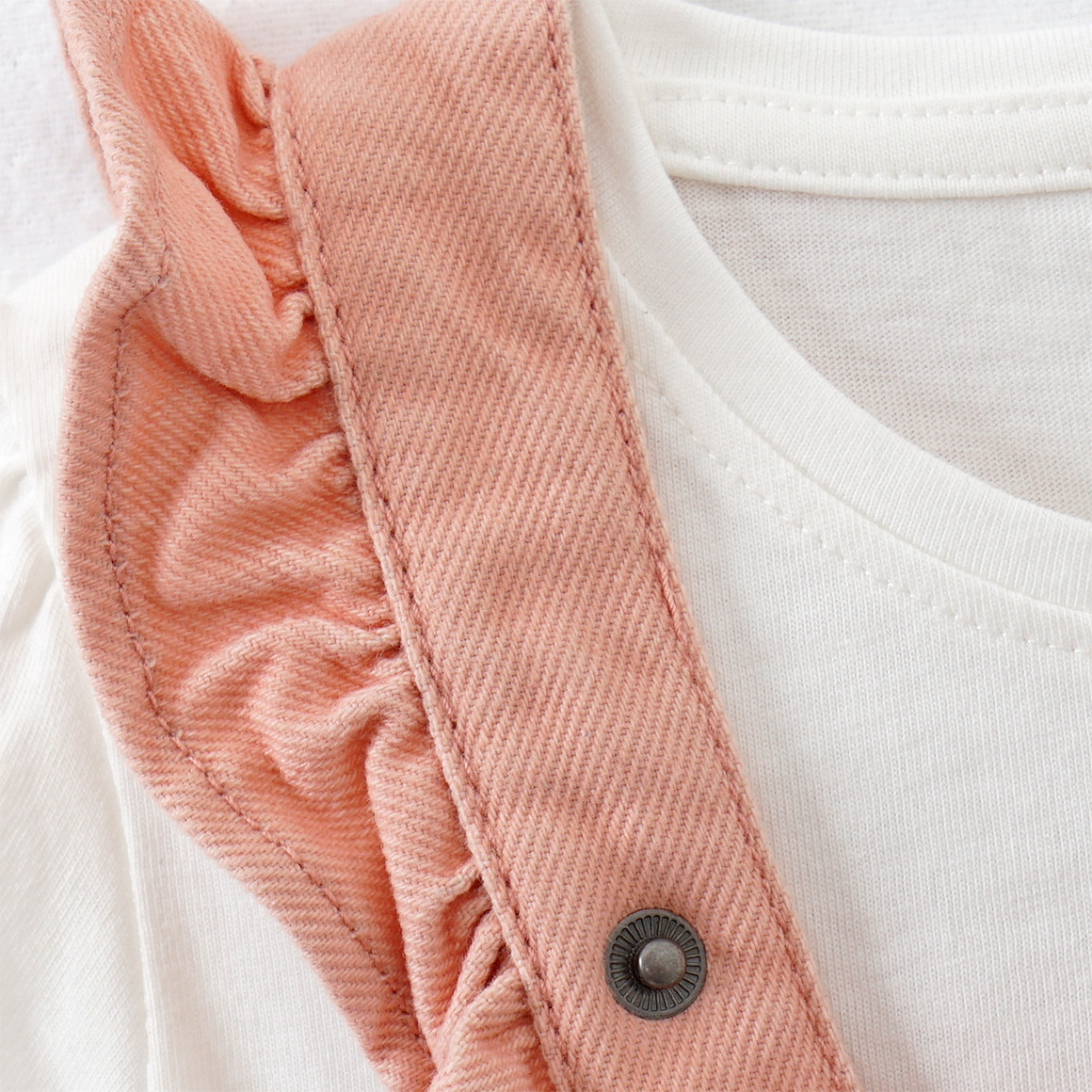 Topomini Mädchen Latzkleid und T-Shirt im Set rosa / weiss