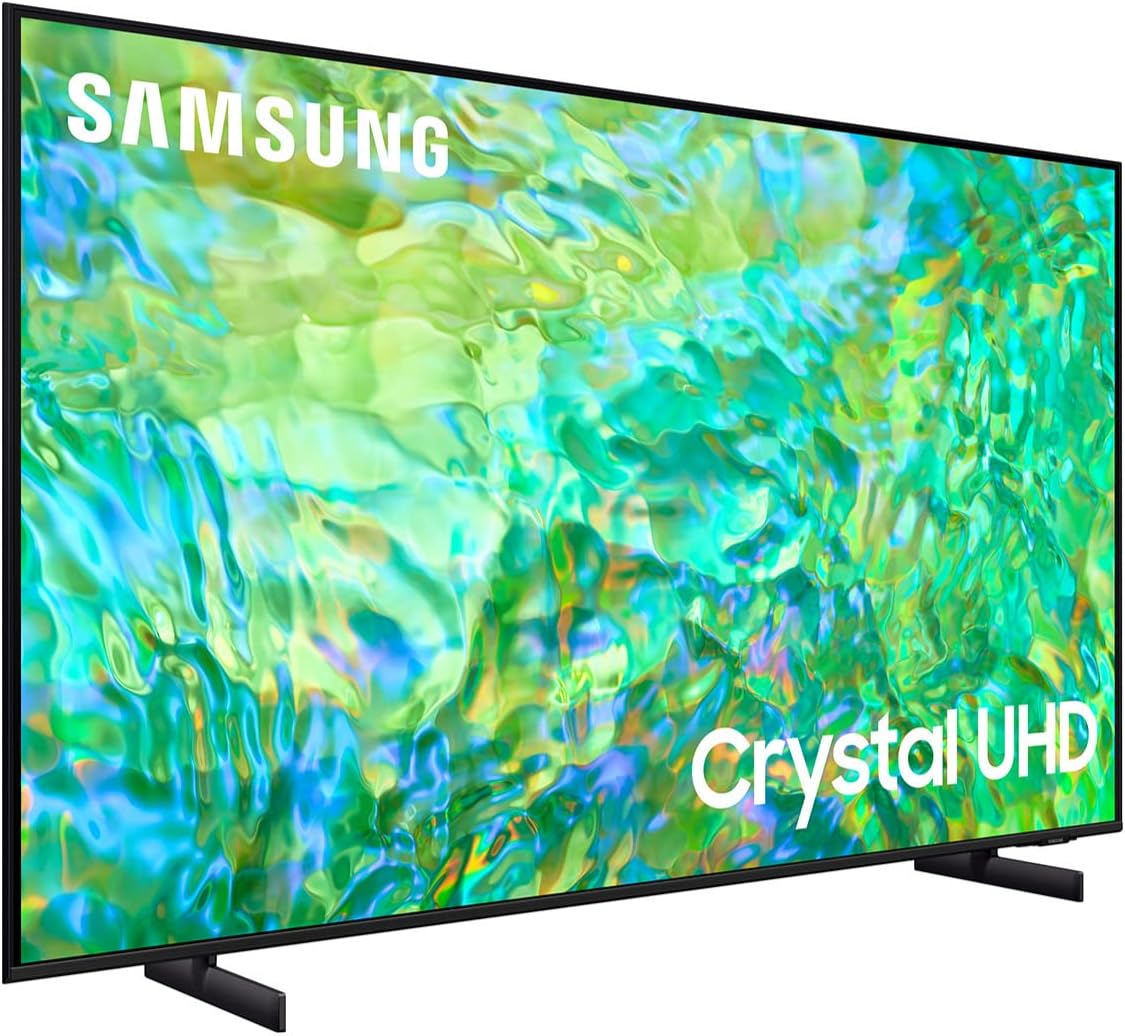 TV Samsung Crystal UHD 4K de 55 polegadas da série CU8000 com PurColor, Object Tracking Sound Lite, Q-Symphony, Motion Xcelerator, design ultrafino, controle remoto solar e Smart TV com Alexa integrada (UN55CU8000, modelo 2023)