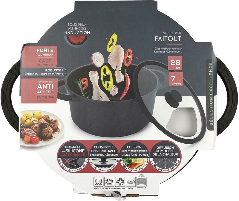 Cook Concept - Dutch Oven - Zwart - Gietaluminium - 28 cm